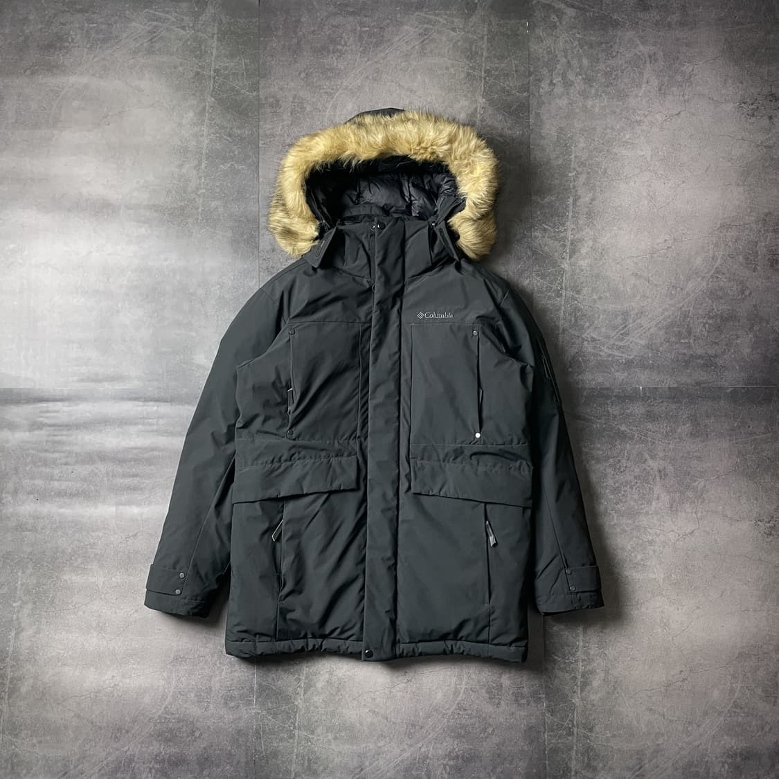 COLUMBIA 컬럼비아 빈티지 블랙 다운구스 후드패딩 A00478 상품이미지1