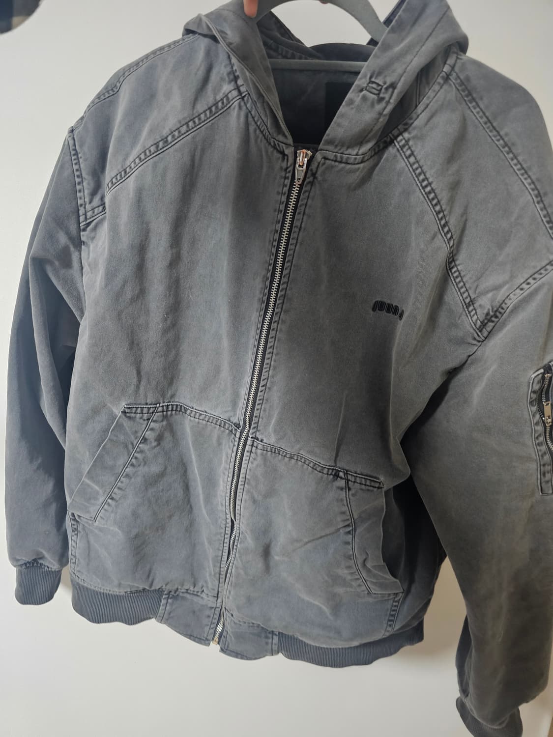 22fw 준지 가먼트다잉 차콜 마원 바람막이 S 상품이미지1