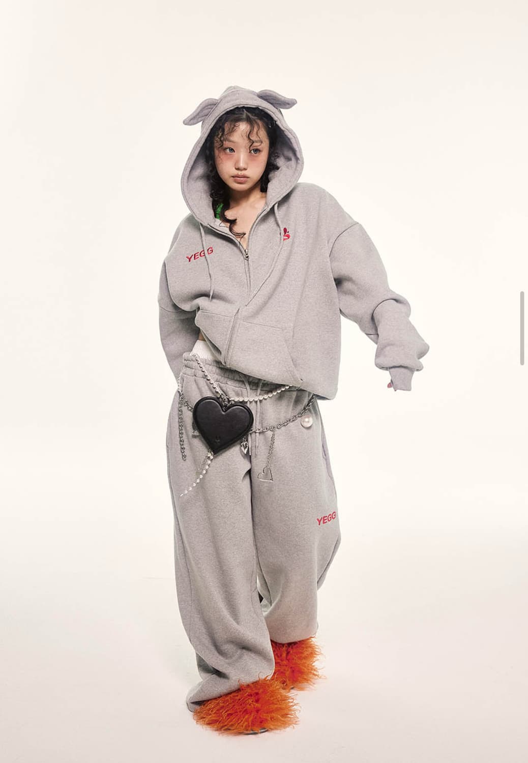 예그 윙 후드집업 그레이 상품이미지5