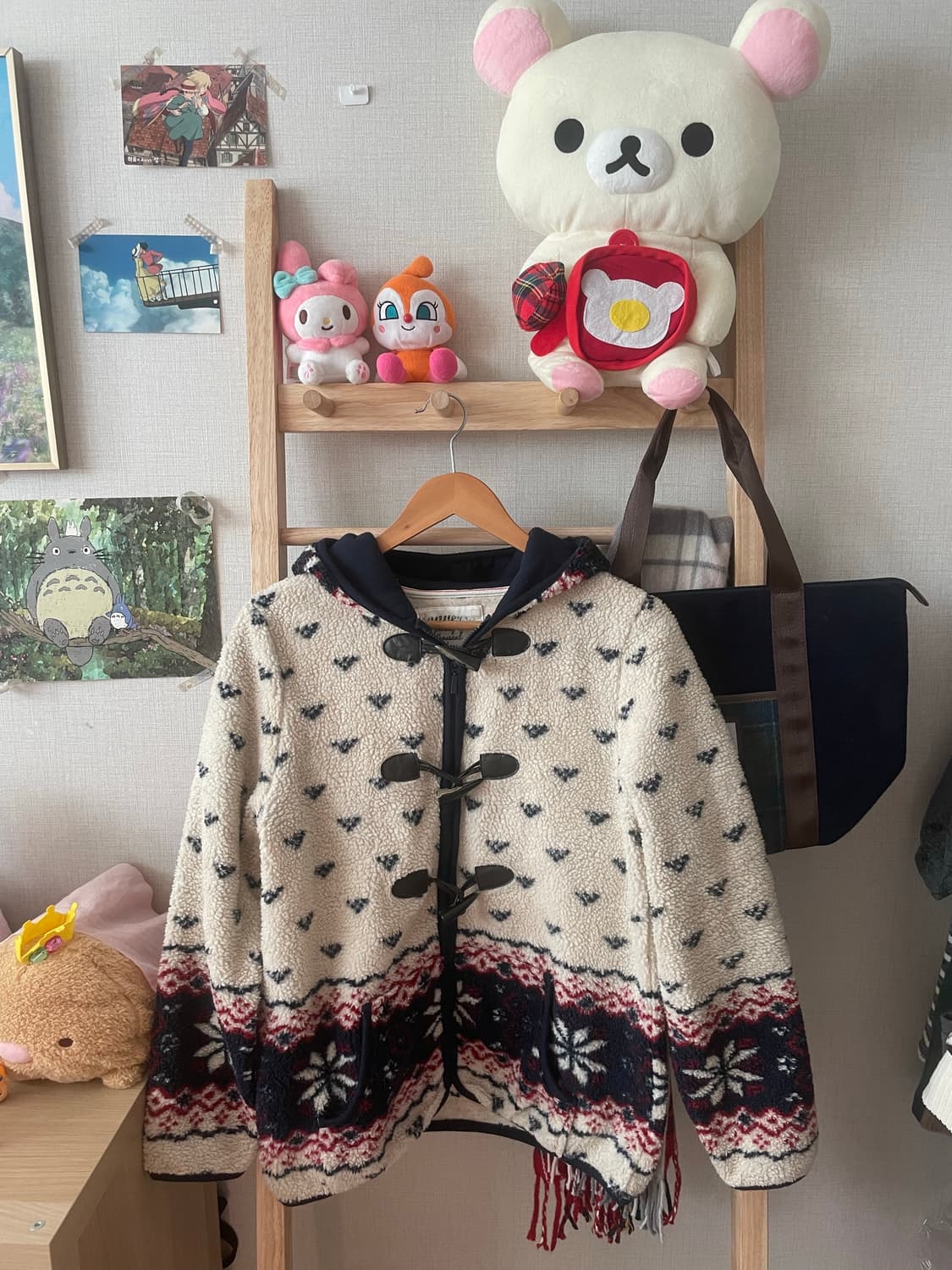 모리걸 빈티지 노르딕 떡볶이 플리스 자켓 ♥️🖤❄️ 상품이미지1