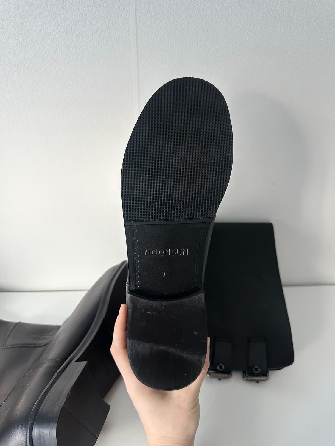 문선 MOONSUN 블랙 롱 부츠(280) 상품이미지6