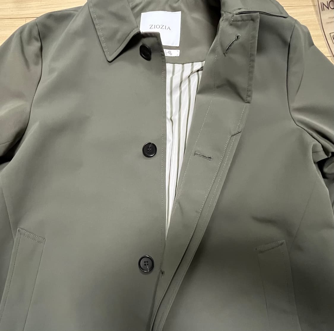 [95] 지오지아 남성 싱글 트렌치 맥코트 카키 상품이미지3