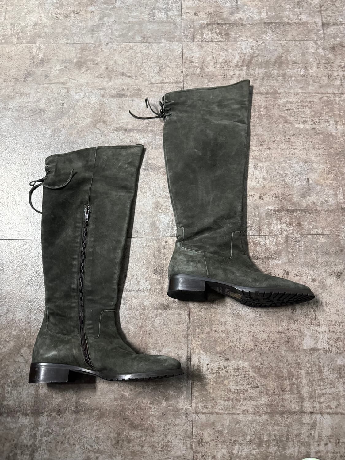 리얼 레더 스웨이드 백 스트링 부츠 상품이미지3