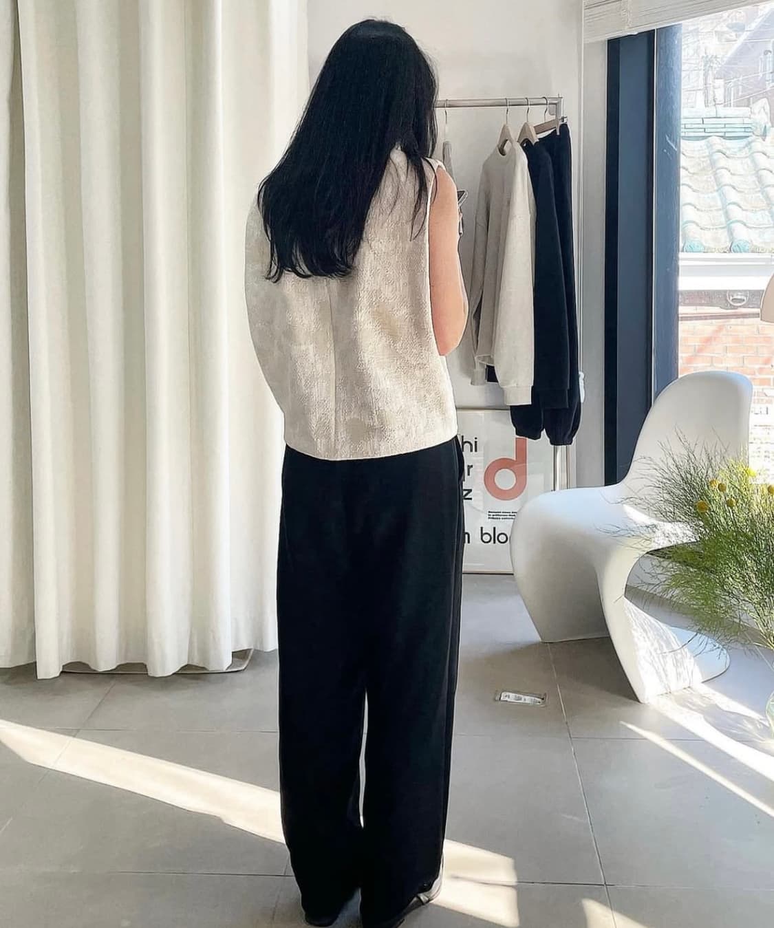 에핑글러 vest blouse 베스트 블라우스 자카드 아이보리 상품이미지4