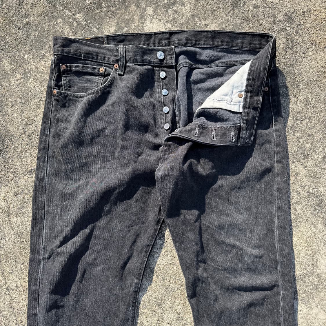 [38] 리바이스 501 흑청 데님 팬츠 상품이미지3