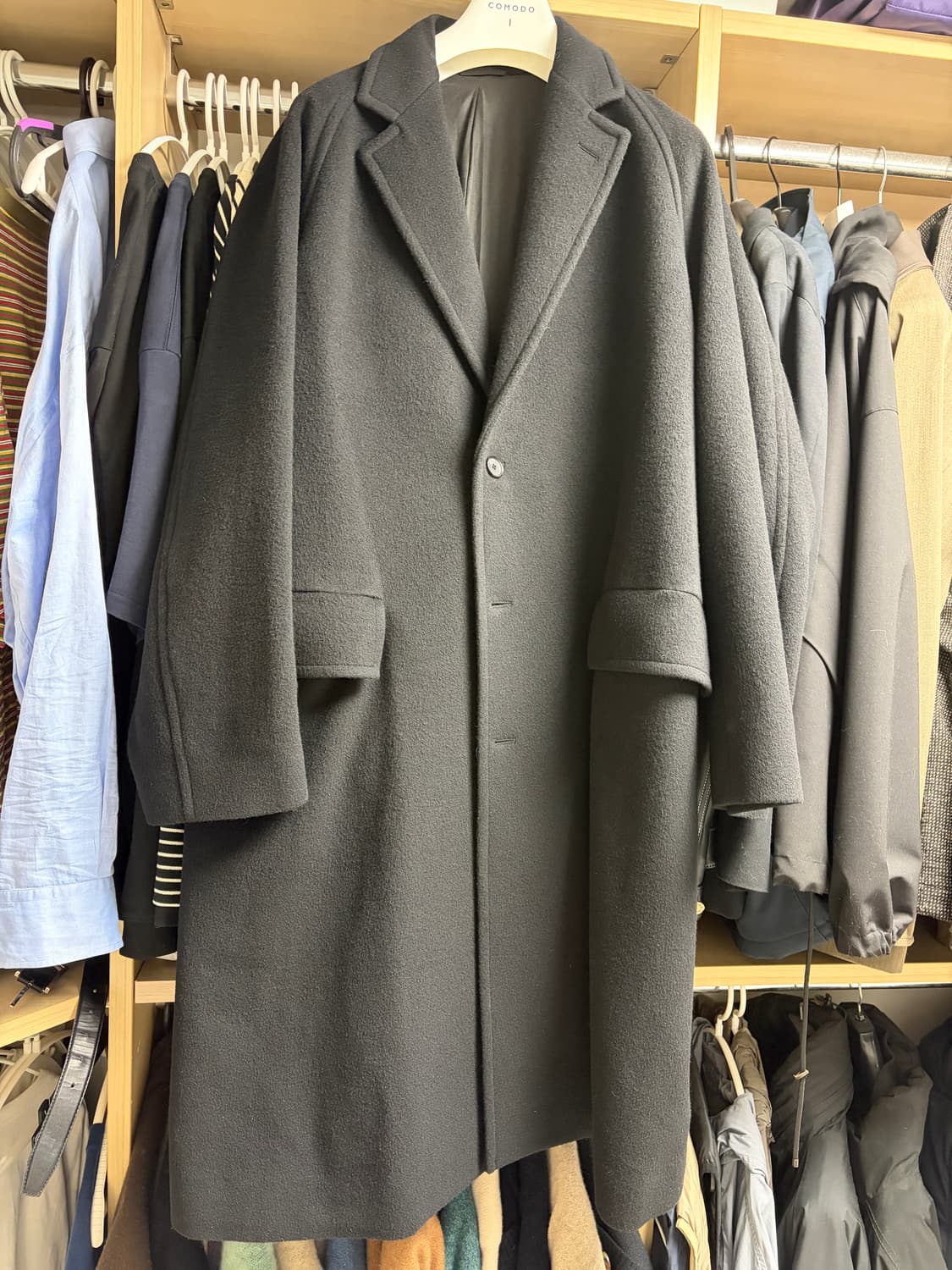 오라리 모저 체스터필드 코트 블랙 5사이즈 상품이미지1