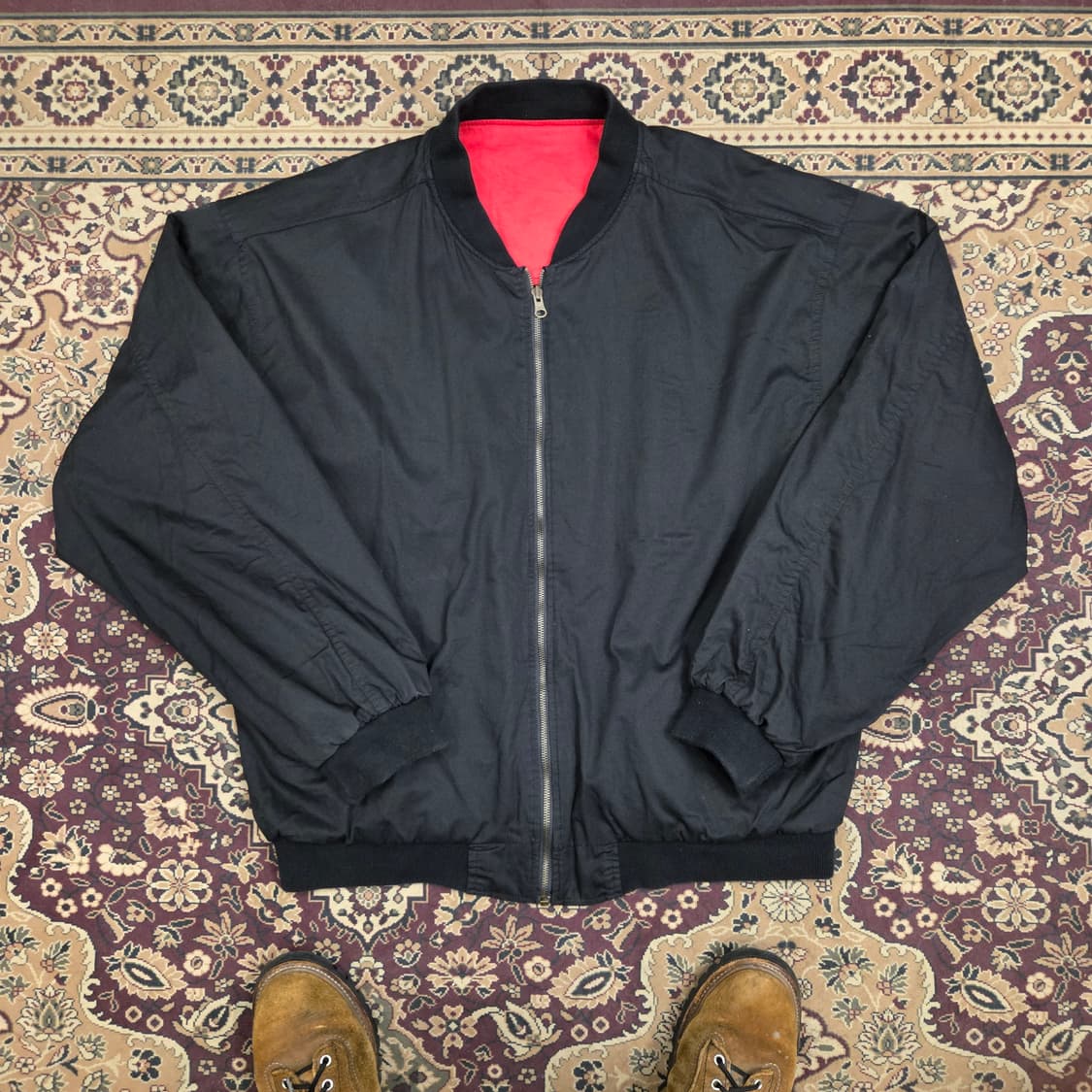 90s 빈티지 말보로 리버시블 봄버 자켓 블랙 레드 xxl 상품이미지3