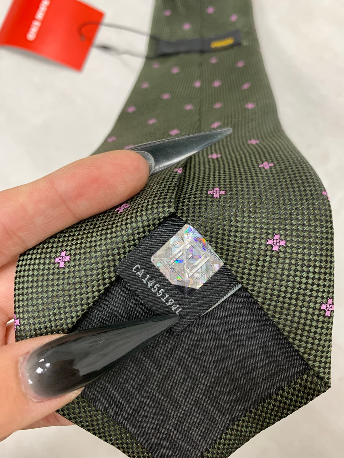 펜디 그린 플라워 패턴 디테일 넥타이 #291 상품이미지5