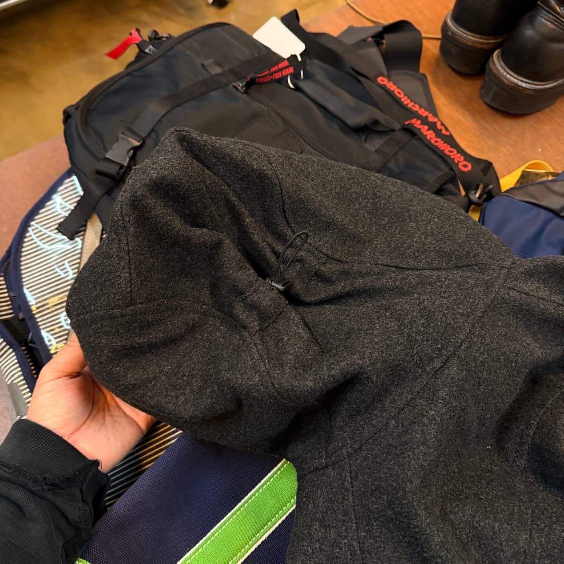 아르마니 익스체인지  울 베이스 사선지퍼 후드 자켓 숏코트 상품이미지7