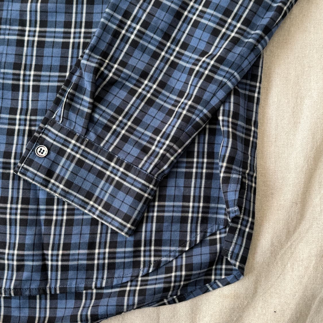 솔리드옴므 블루체크 아노락 셔츠 46  상품이미지3