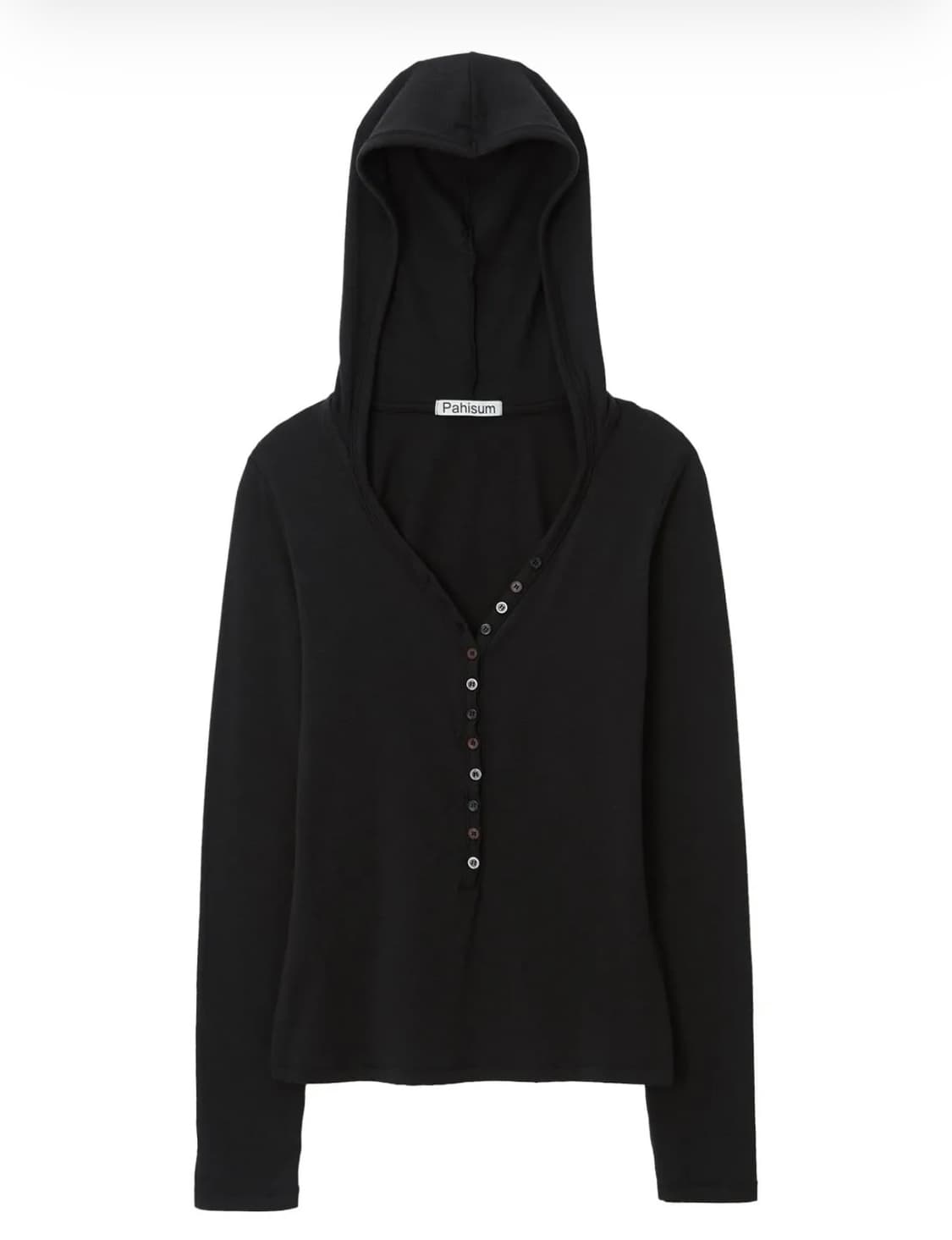 파히섬 버튼티셔츠 블랙 상품이미지1