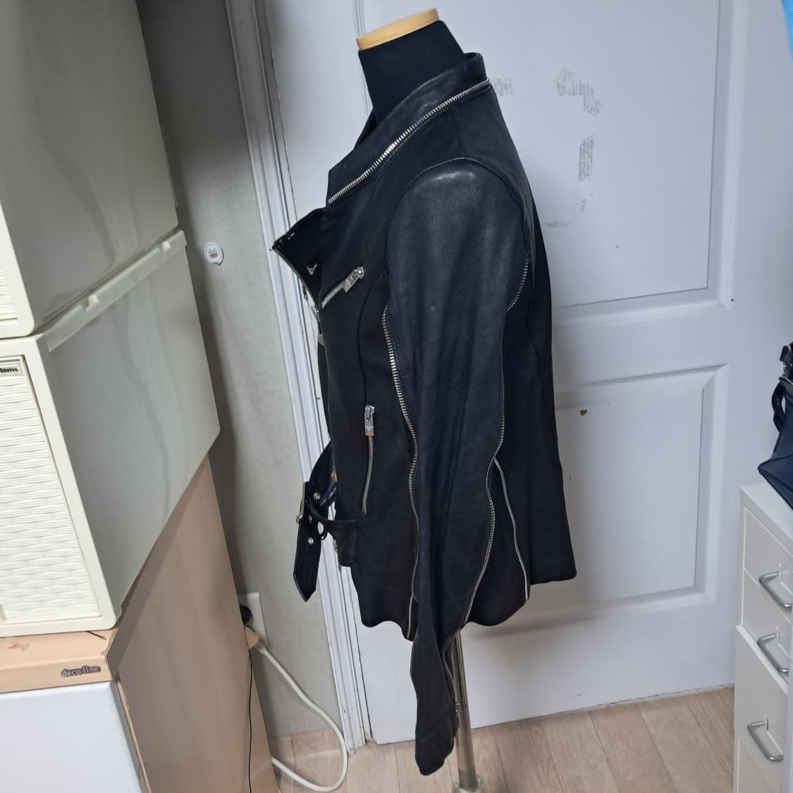 Hogan 호간 램스킨 양가죽 라이더 자켓 40사이즈(약44~날씬55) 상품이미지4