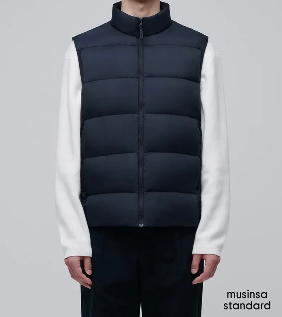 [M] 무신사 스탠다드 다운 패딩 조끼 베스트 네이비 상품이미지1