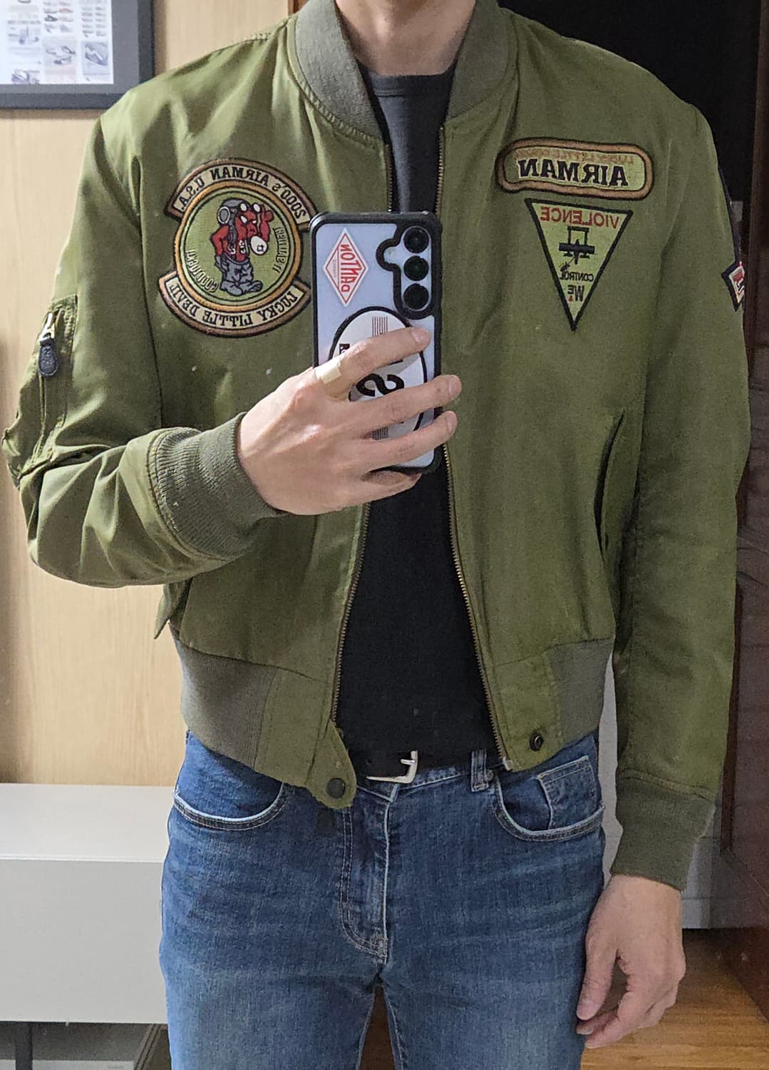 (착샷) 90s 에어맨 데빌 L2B 플라이트 자켓 상품이미지6