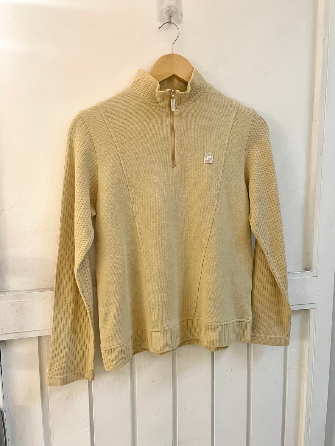 꾸레주 면 혼방 니트 반집업 쿼터집업 상품이미지2