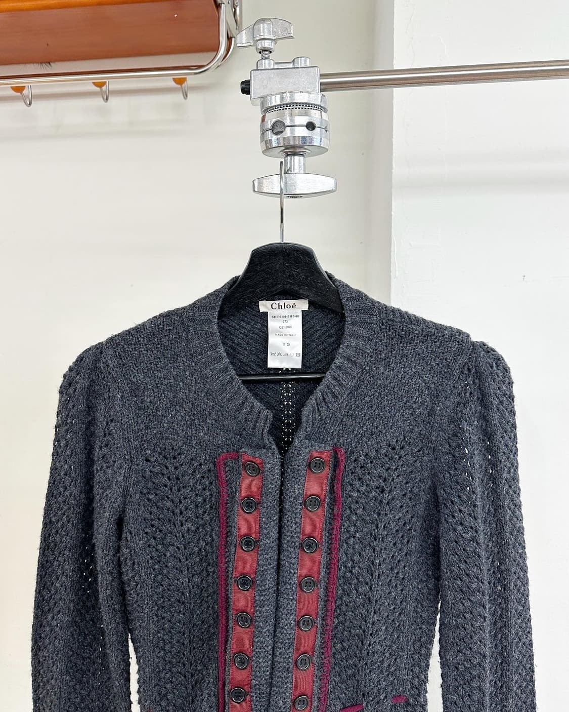 끌로에 차콜 스트링 레인울 가디건  상품이미지2