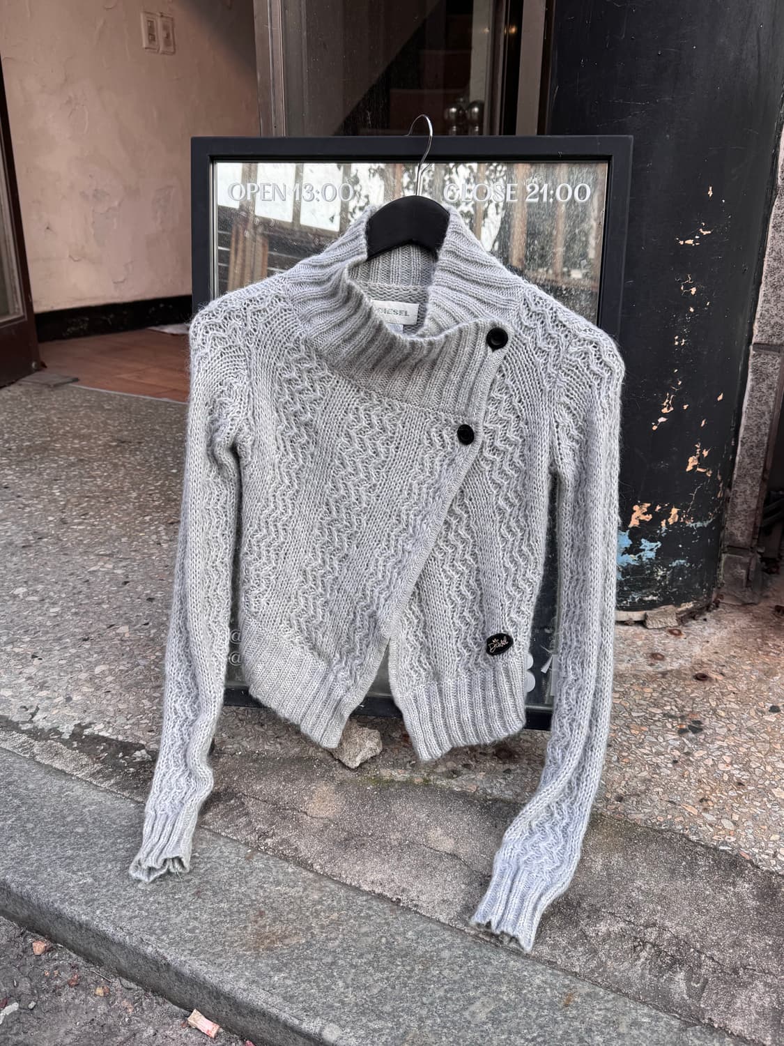 Diesel 디젤 언발란스 버튼업 니트 가디건 상품이미지2