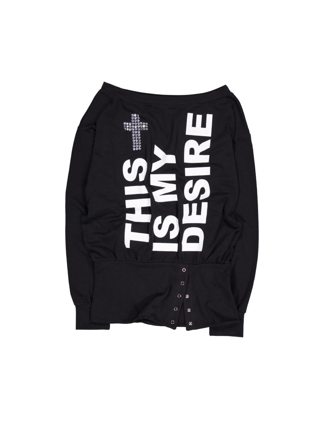 셋업이엑스이 볼드 레터링 루즈 탑 블랙 상품이미지2