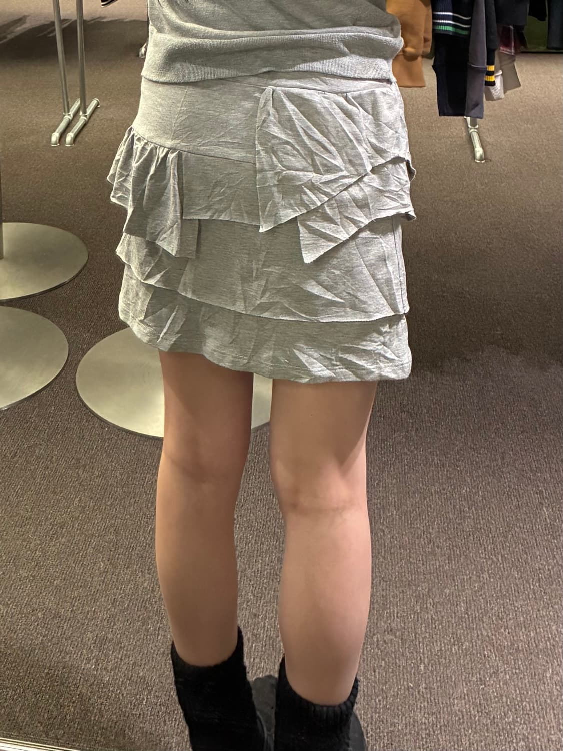 S)Japanese vintage 그레이 언발 캉캉 미니스커트 상품이미지2