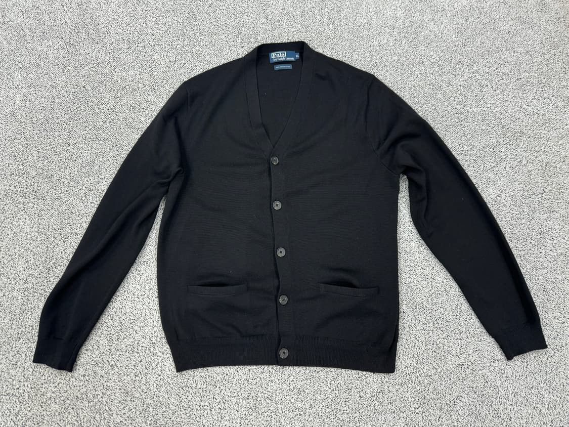 [새상품] 폴로 랄프로렌 00s 램스킨 엘보패치 울가디건 상품이미지1