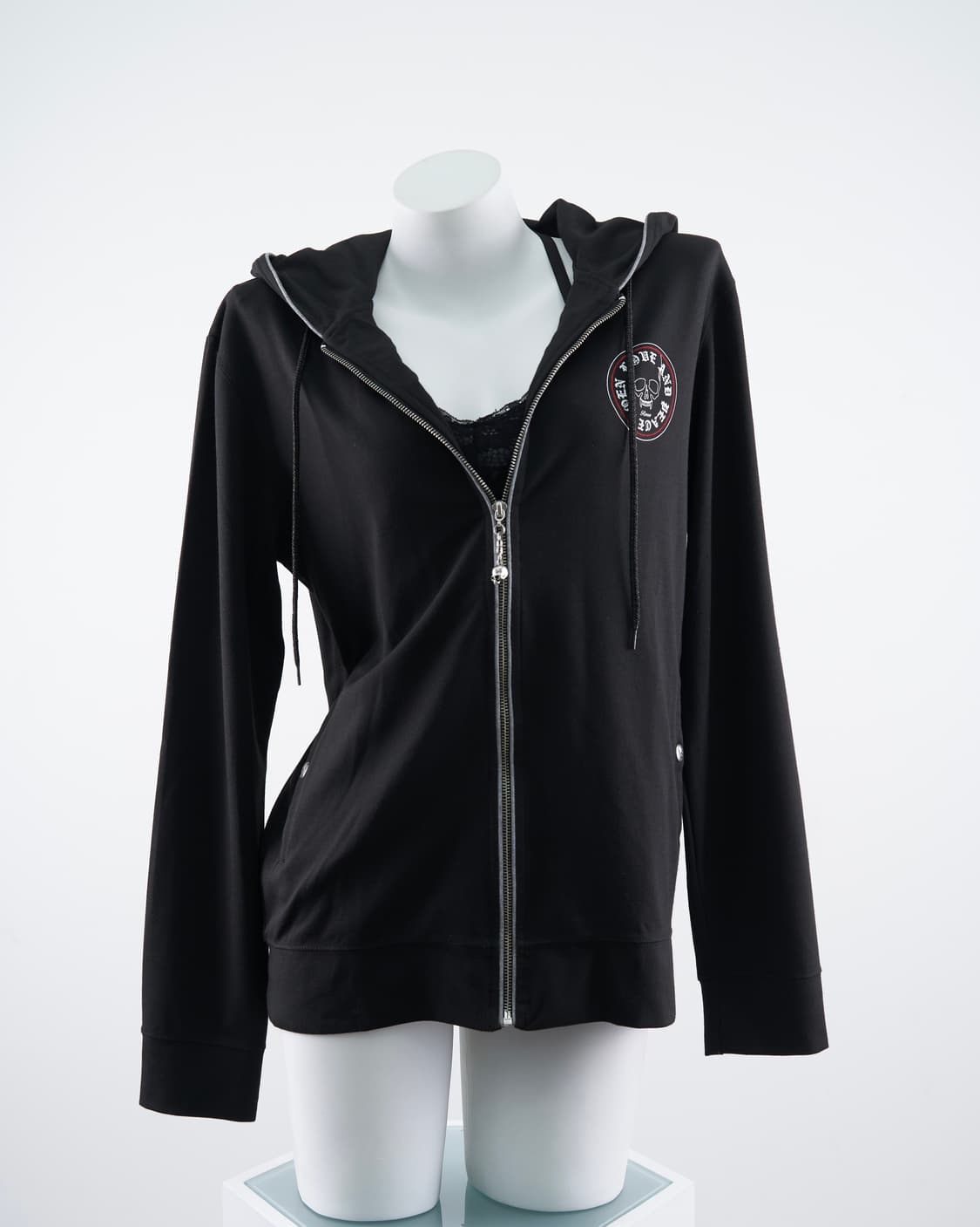 Roen 스컬 큐빅 로고 프린팅 후드집업 상품이미지1