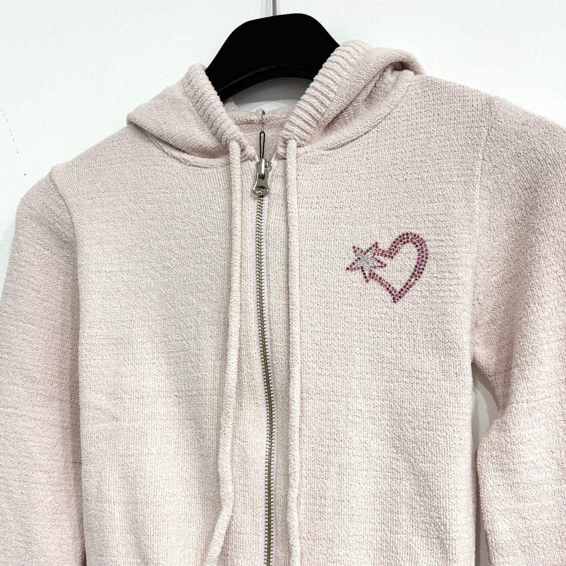 [새상품] 하트 큐빅 여성 부클 크롭 후드집업 상품이미지5