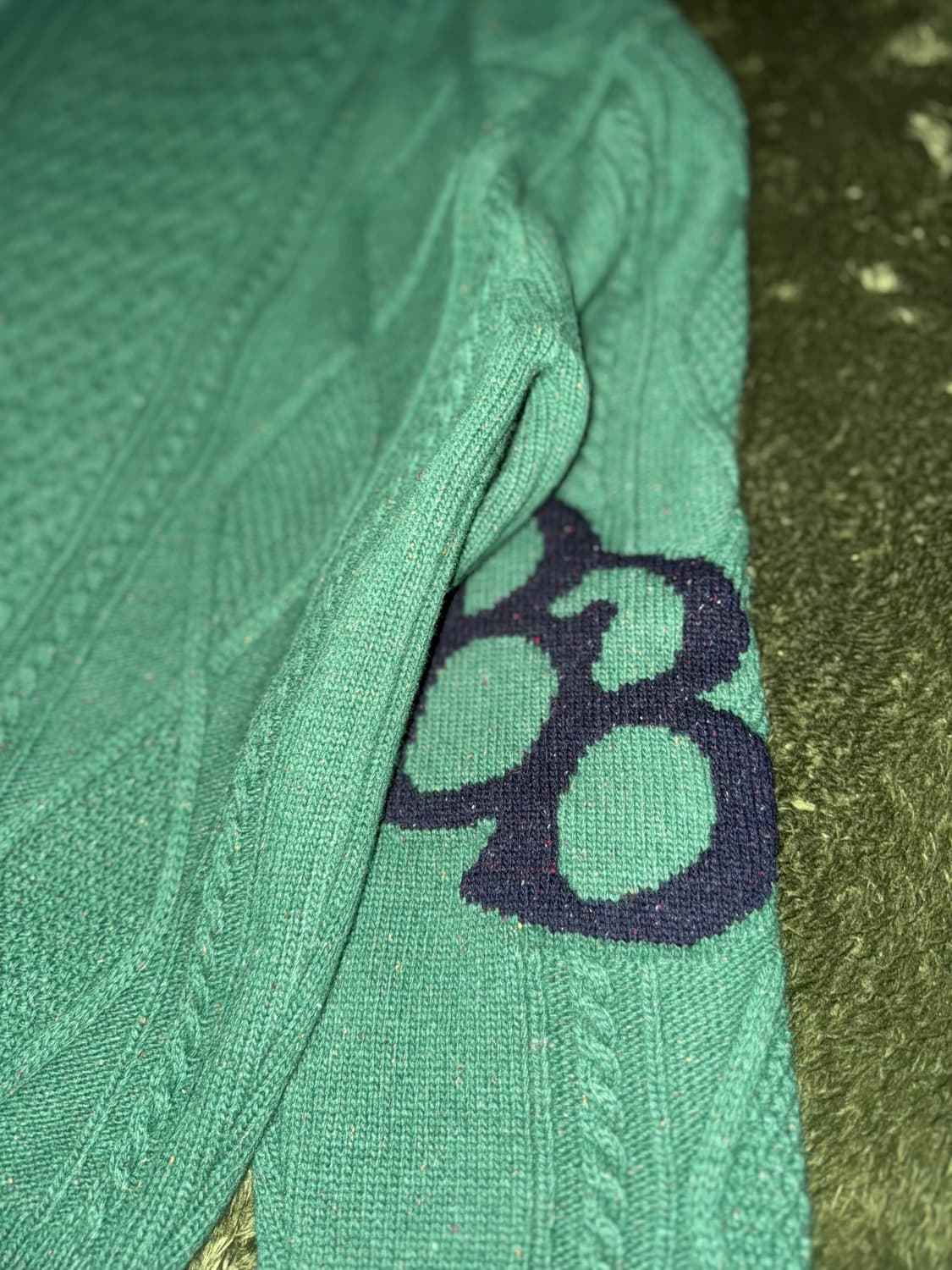 [M] 이스트로그 X 브룩스 브라더스 콜라보 케이블 가디건 그린 상품이미지10