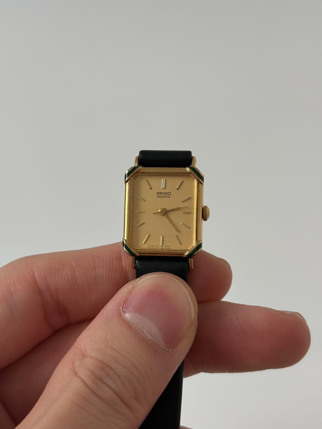 1980s Green Edge Square Ladies Quartz 상품이미지3