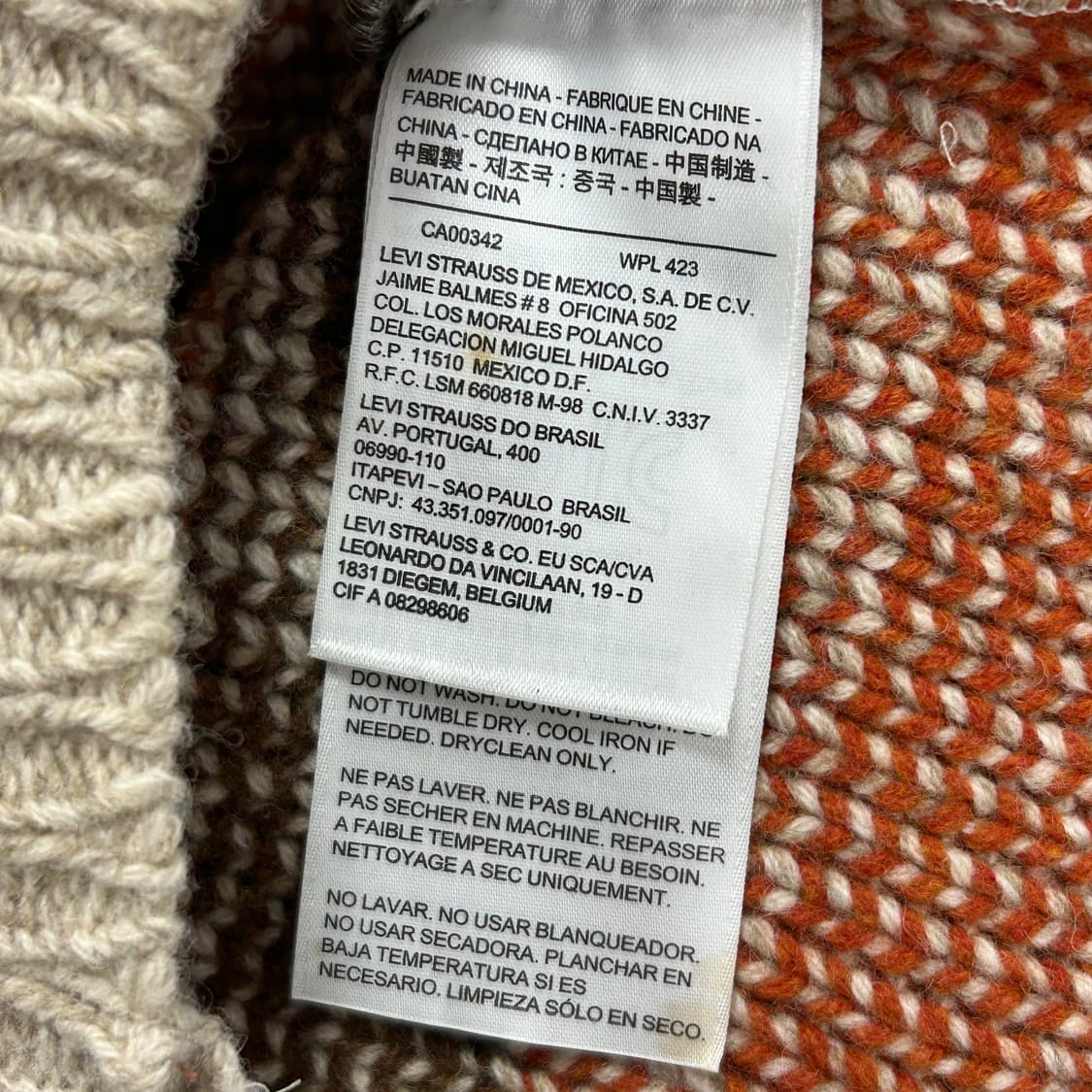 리바이스 울 코위찬 집업 가디건(L) 상품이미지3