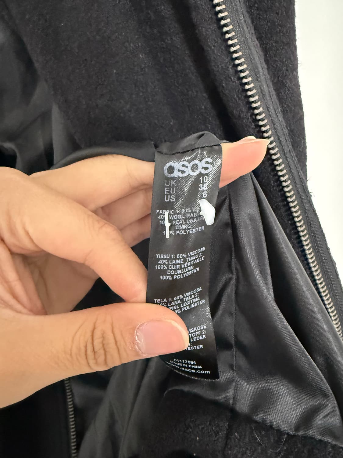 Asos 아소스 사선지퍼 울 코트  상품이미지4