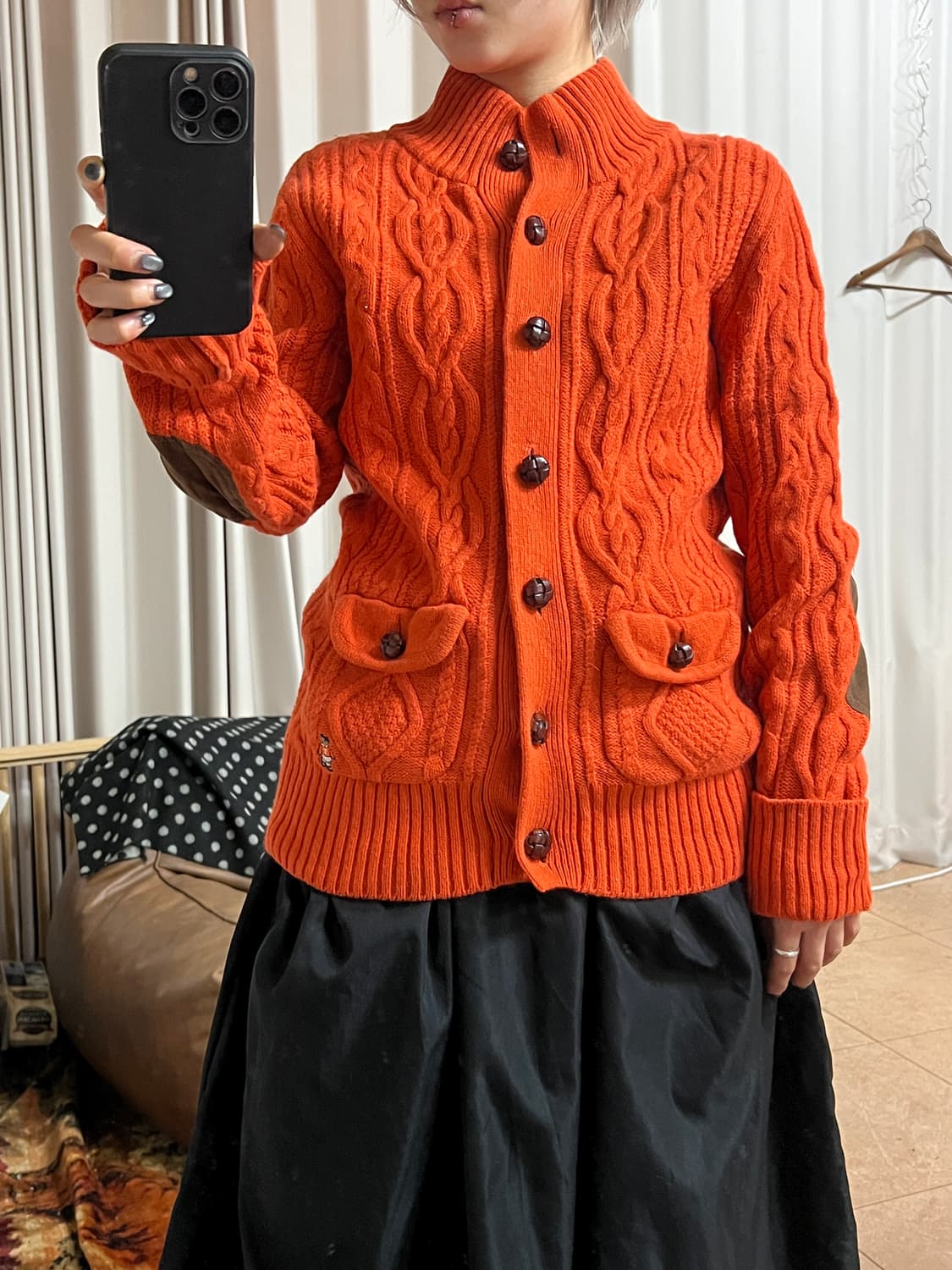 티니위니 케이블 엘보패치 니트 가디건  상품이미지2