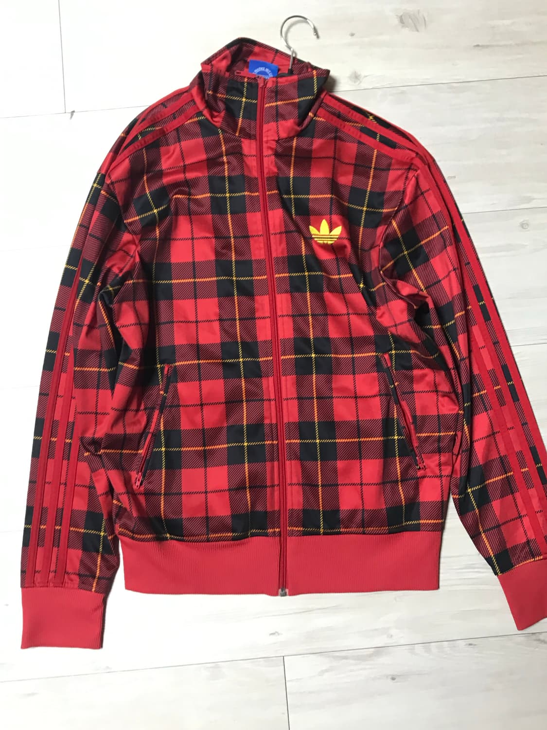 아디다스 파이어버드 트랙탑 타탄 체크 레드 상품이미지2