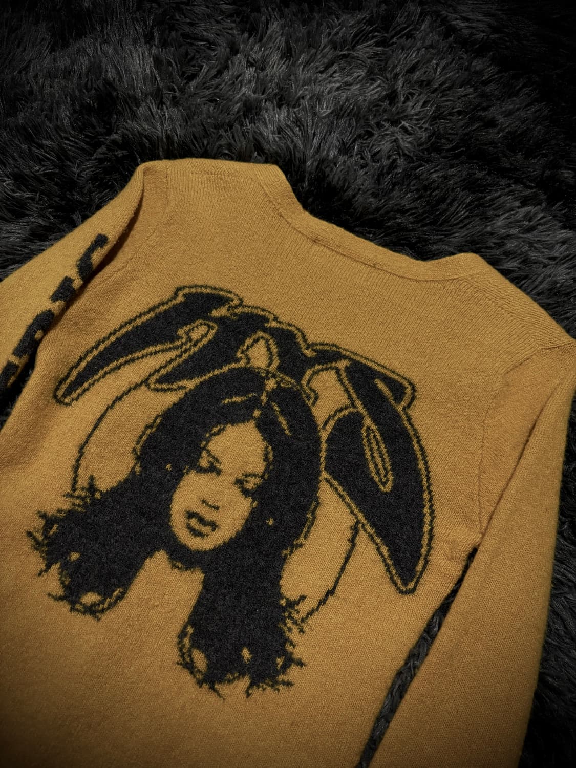 Hysteric Glamour 옐로우 걸프린팅 울 가디건 상품이미지7