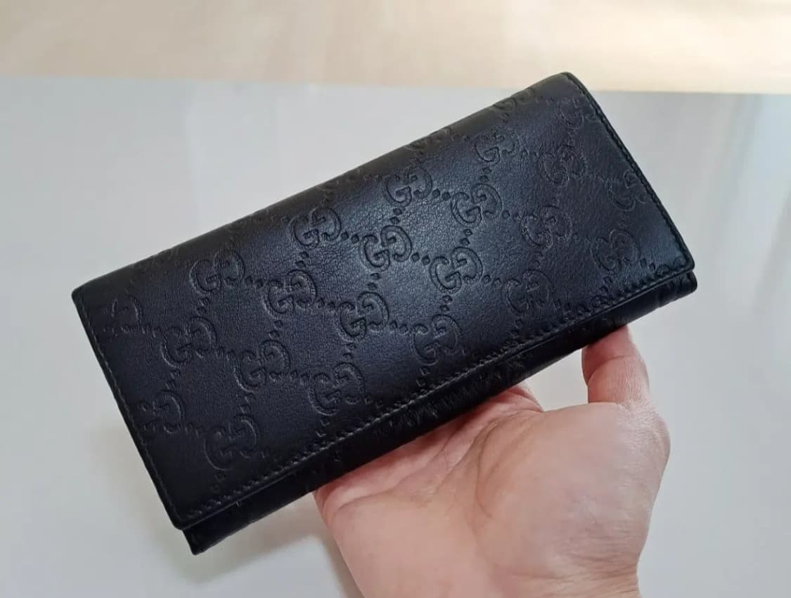 ​[정품] 구찌 클래식 시그니처 레더 장지갑
 (블랙) 상품이미지1