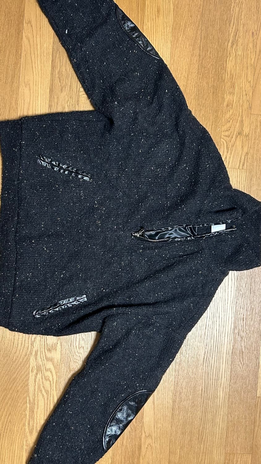 김미더영 G_FOIL LEATHER KNIT FULL_OVER/BLACK 상품이미지7