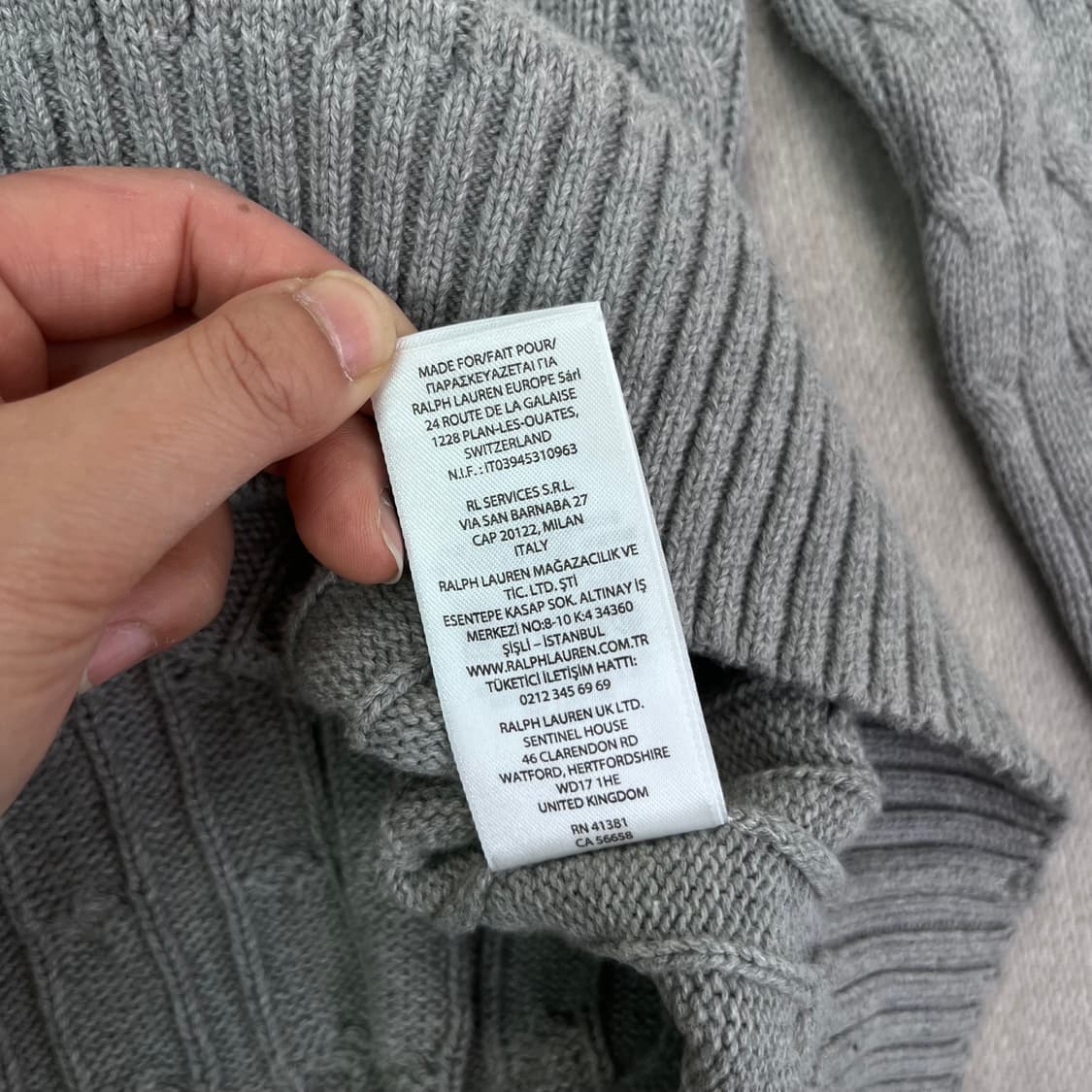 95 폴로랄프로렌 신형라벨 꽈배기 반집업 니트 상품이미지7