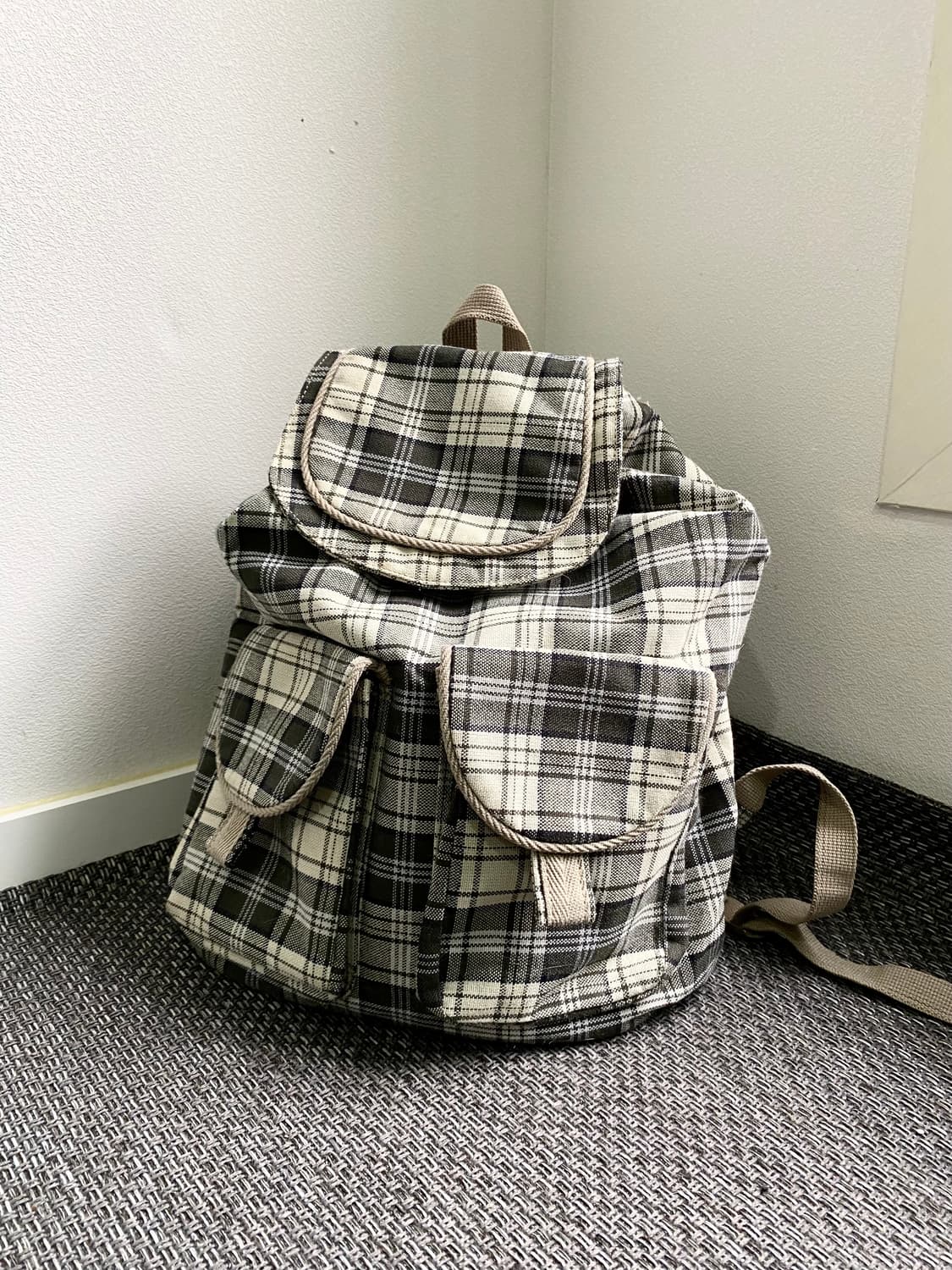Kawaii Check Pattern Backpack 상품이미지2