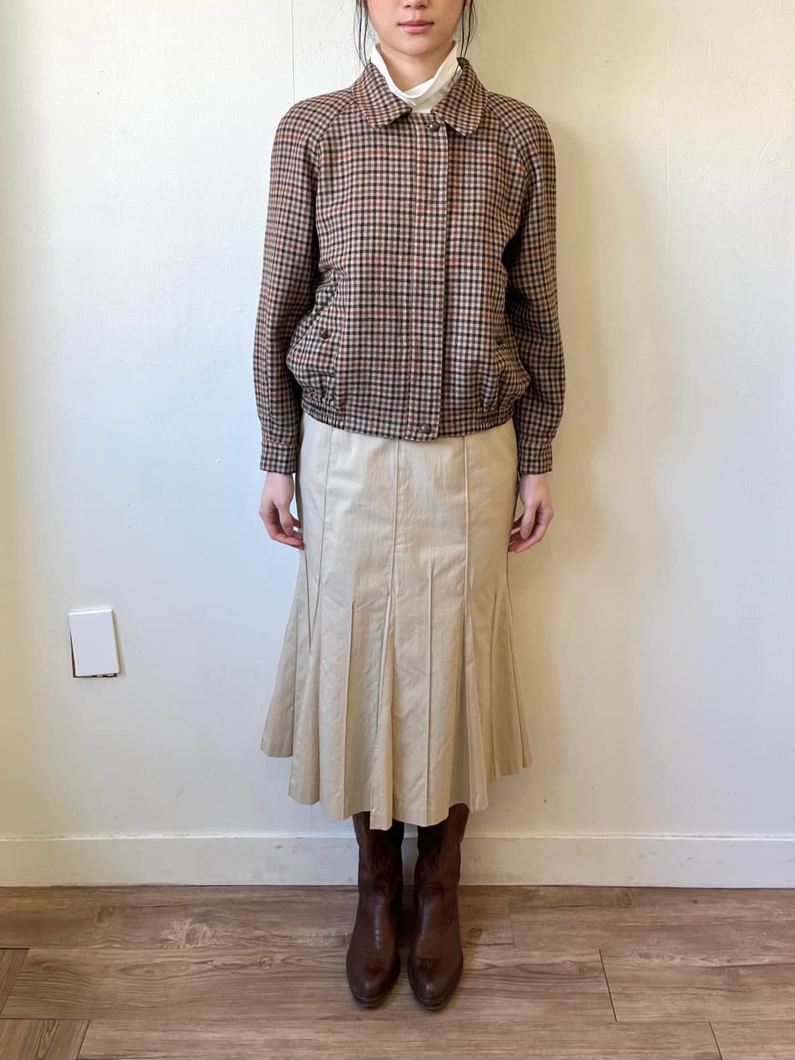 버버리 깅엄 체크 울 스윙탑 자켓 상품이미지8