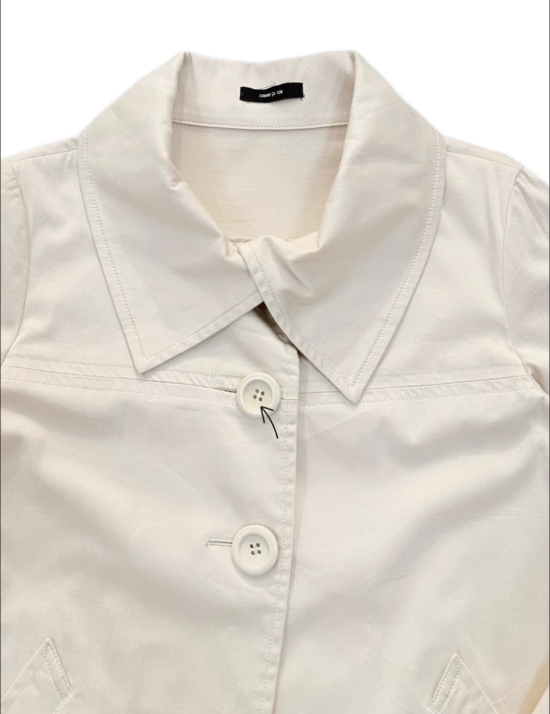 빈티지 Comme Ca lsm 아이보리 플레어 싱글 트렌치코트 상품이미지2