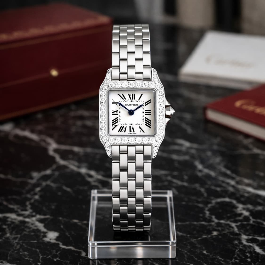 까르띠에 산토스 드모아젤 다이아 스틸 시계 상품이미지3