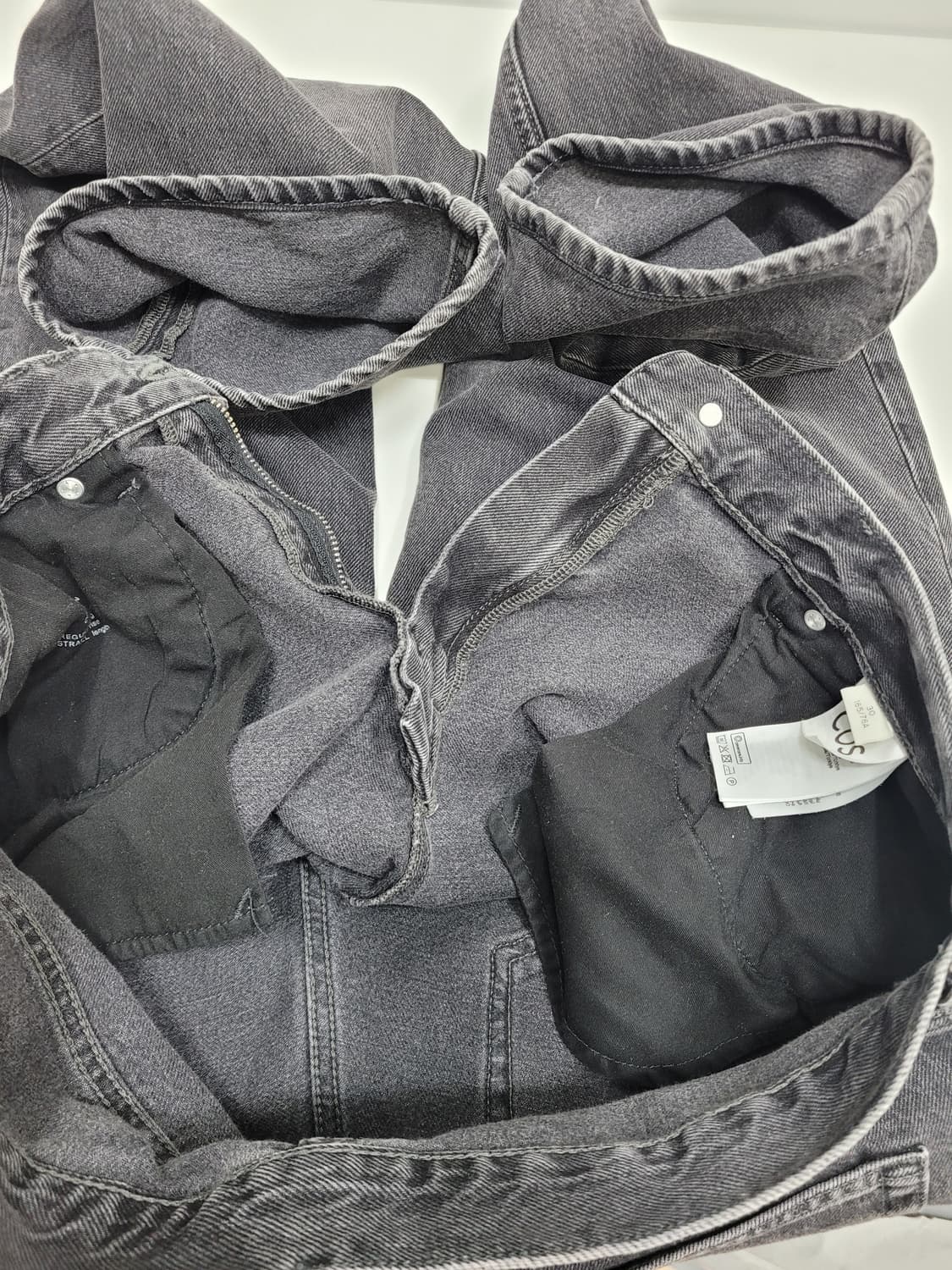 COS 코스 스트레이트 레거 블랙진 청바지 / 공용 30 워시드 블랙
 상품이미지7