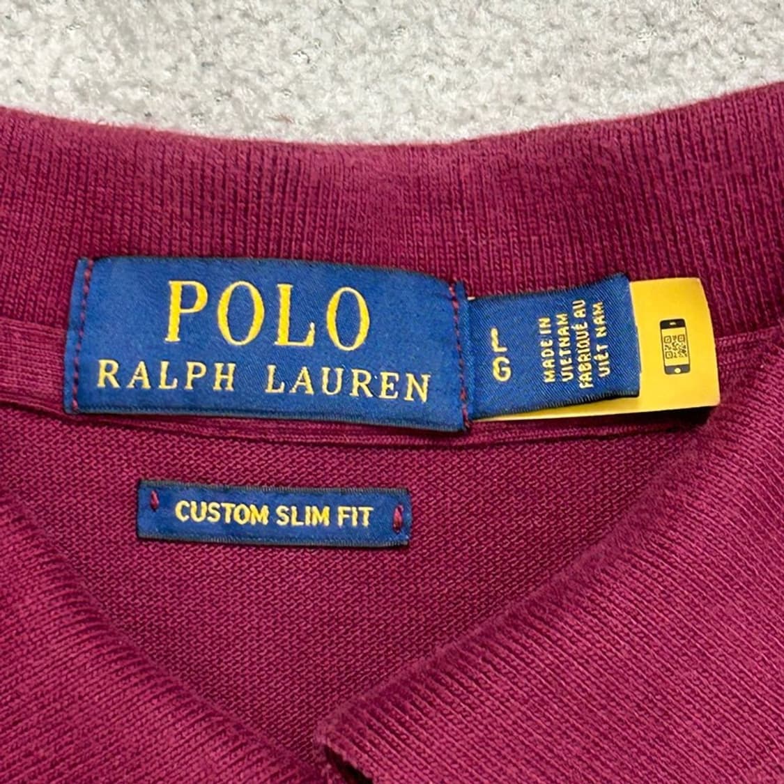 RALPH LAUREN 베어 반팔 카라티 버건디 L 상품이미지6