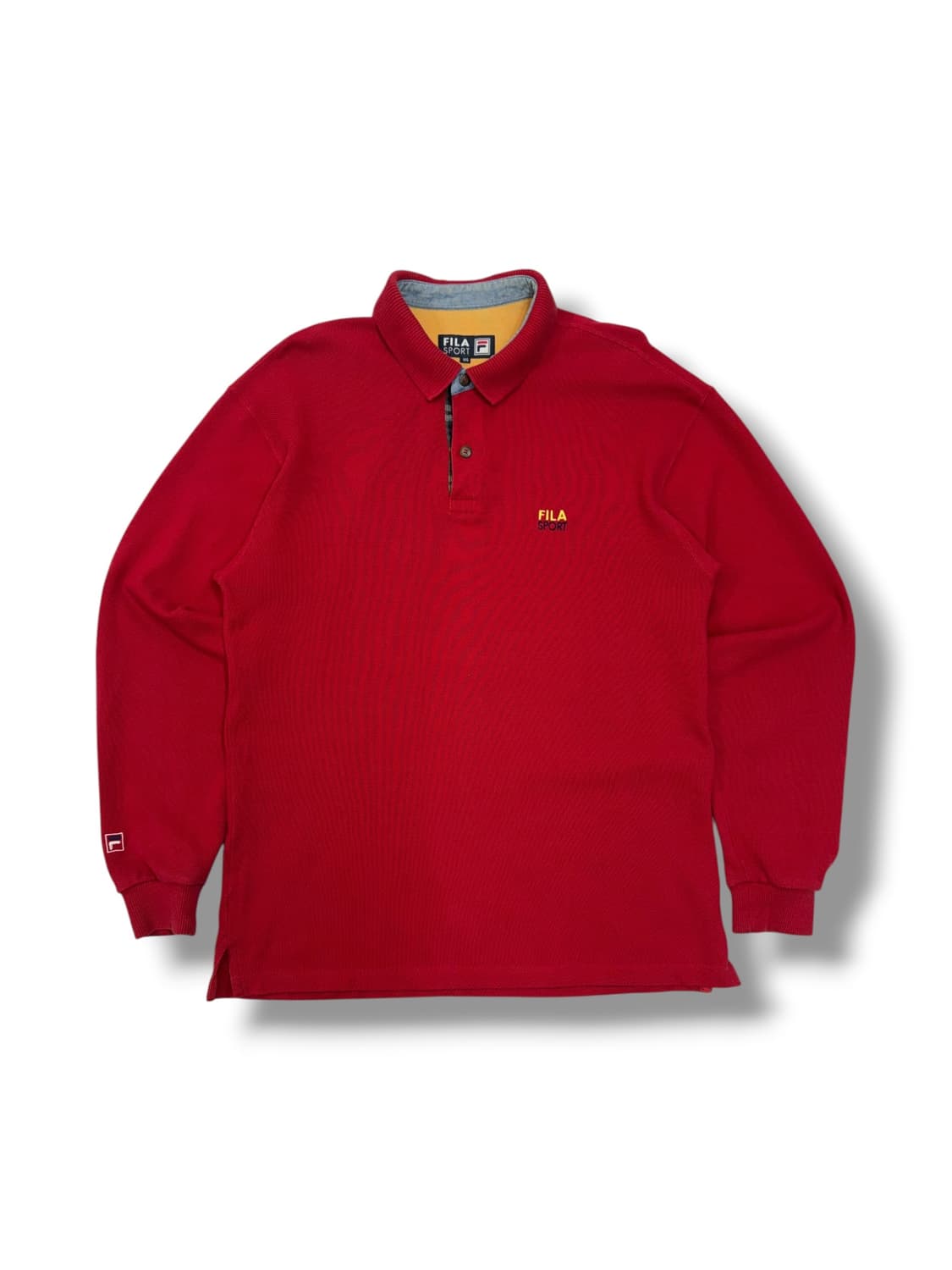 90s 휠라 FILA 스포츠 와플 롱슬리브 카라 티셔츠 (XL)  상품이미지1