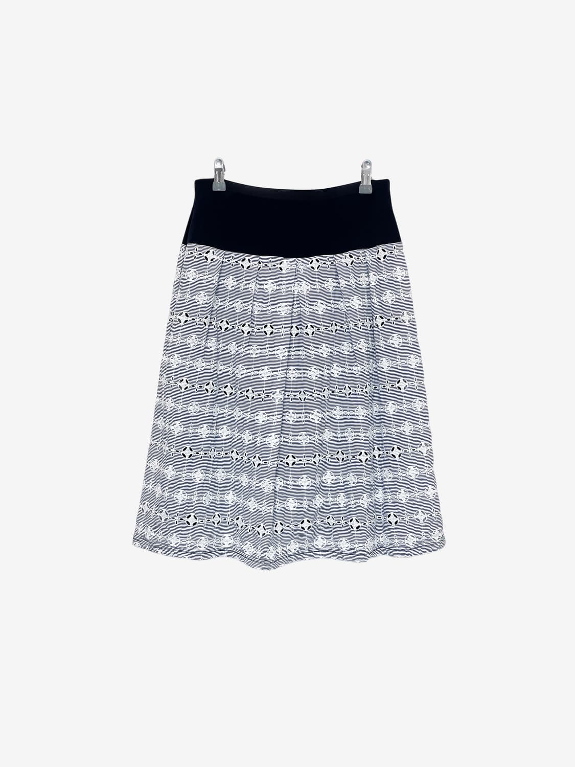 Punching Pattern Midi Skirt - Navy 상품이미지1