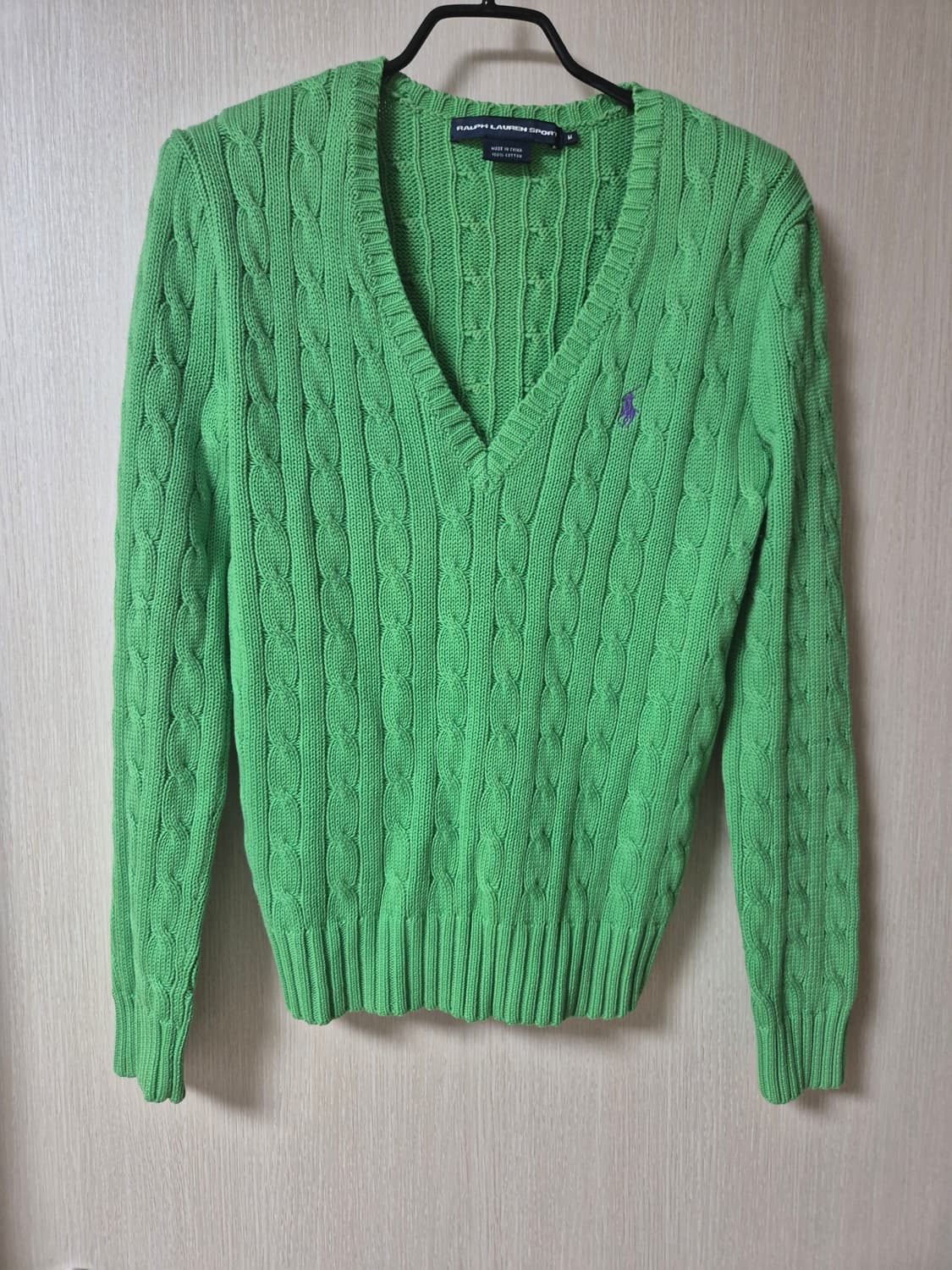 폴로 랄프로렌 케이블 니트  꽈배기니트 브이넥 M 상품이미지1