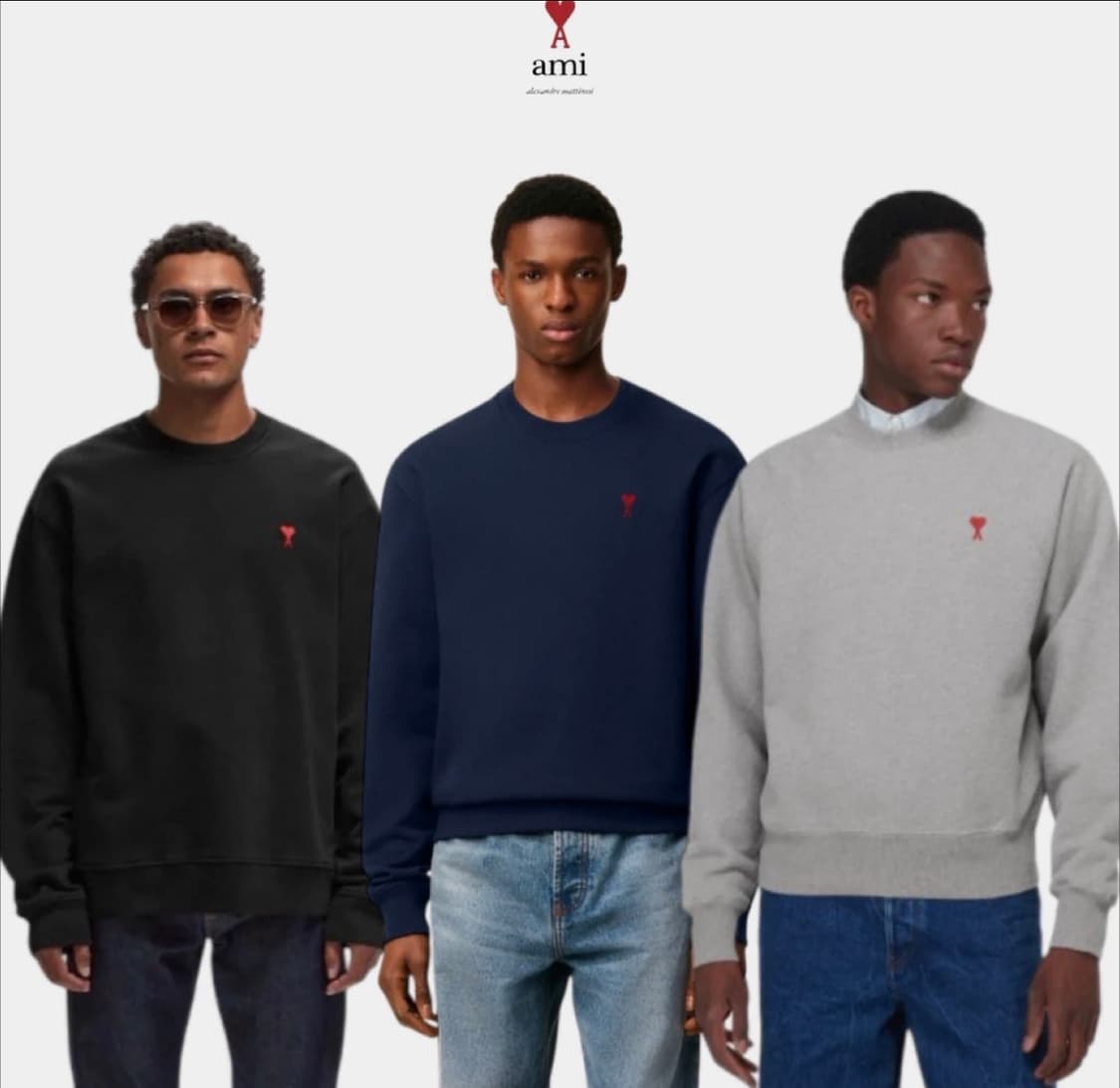 [새상품/QR정품]아미 맨투맨 논기모 스몰로고 남녀공용 3color 상품이미지4