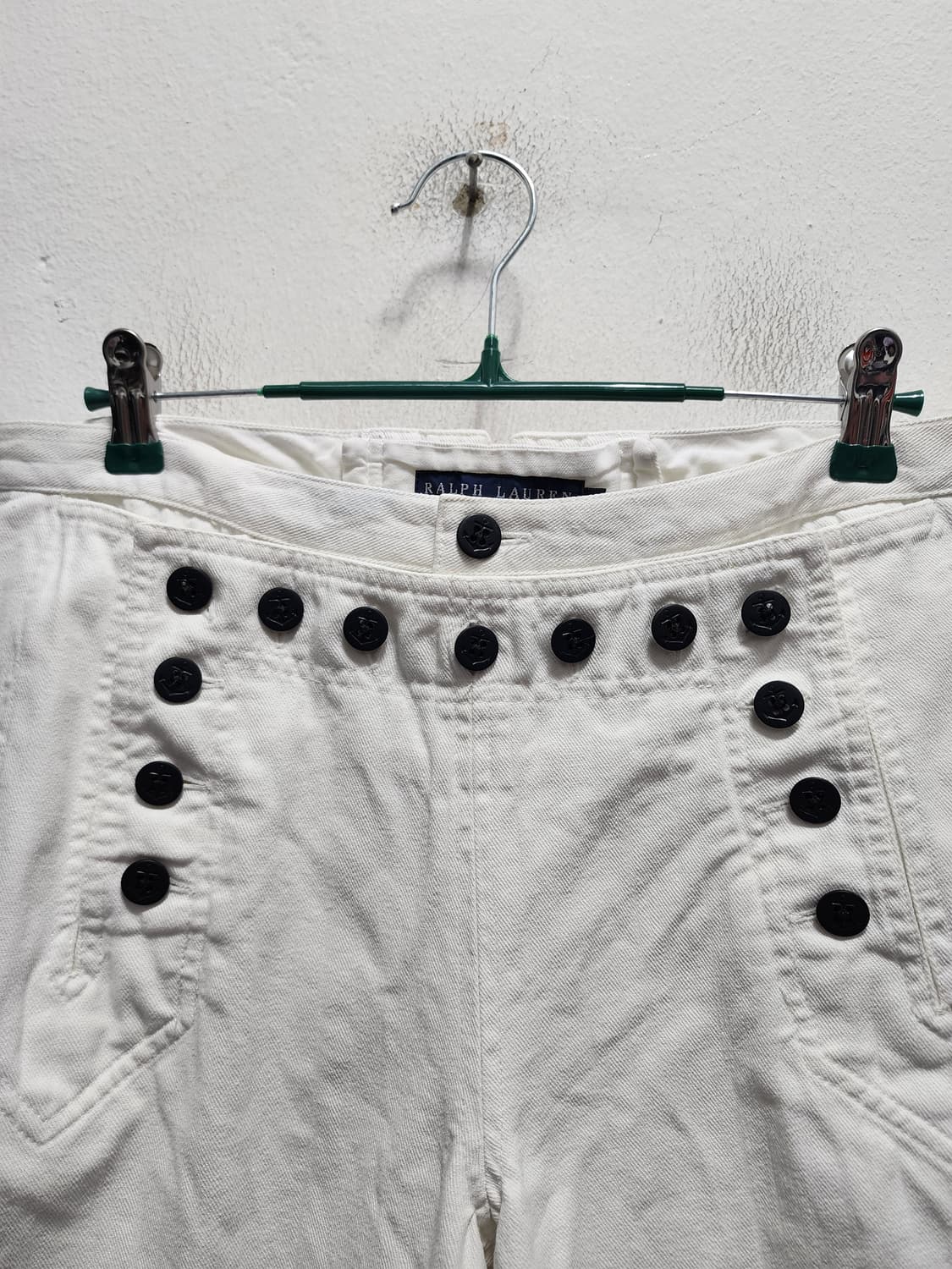 폴로랄프로렌 단추디테일 화이트 와이드 데님  상품이미지2
