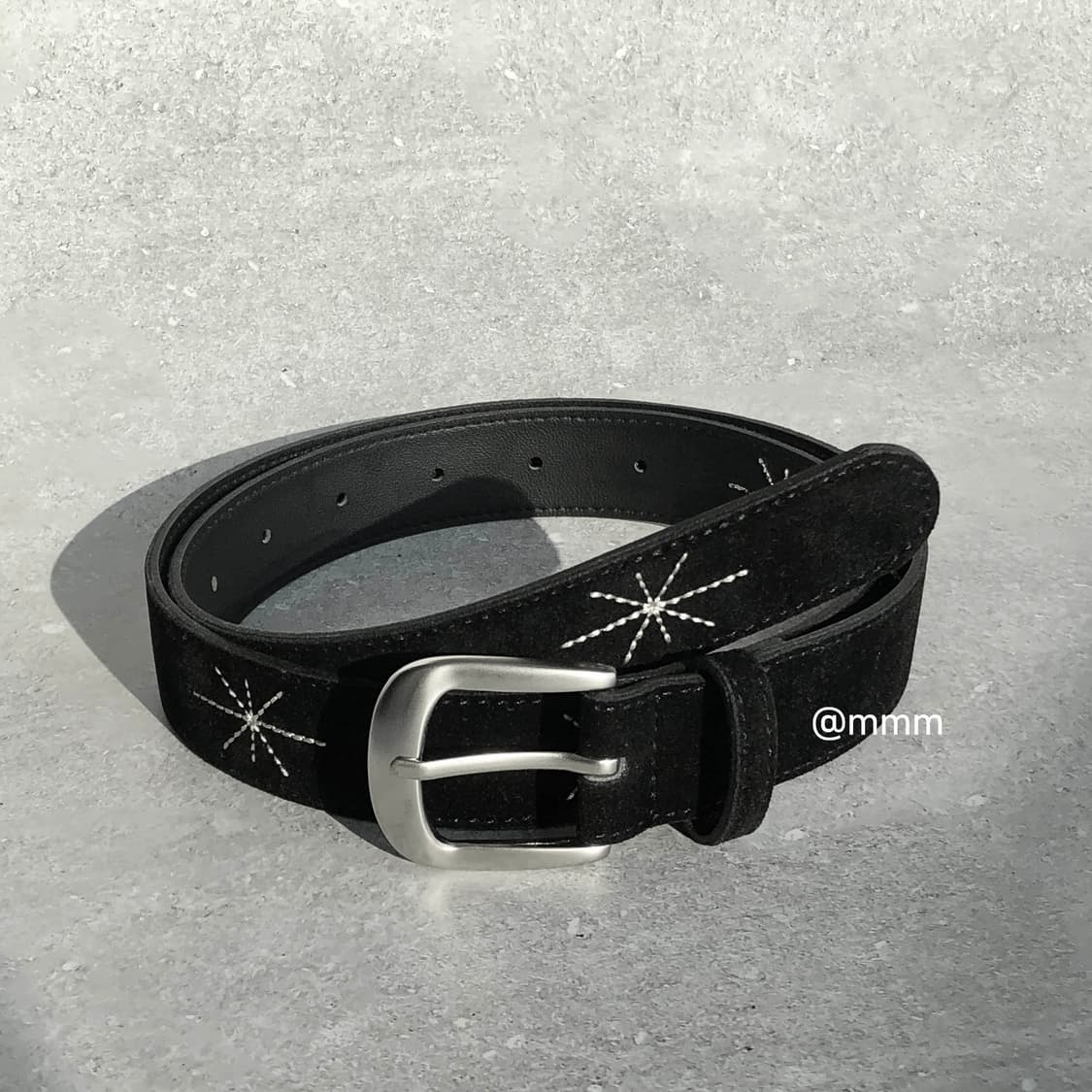 [Unisex] 스웨이드 별빛 자수 벨트 3컬러 상품이미지3