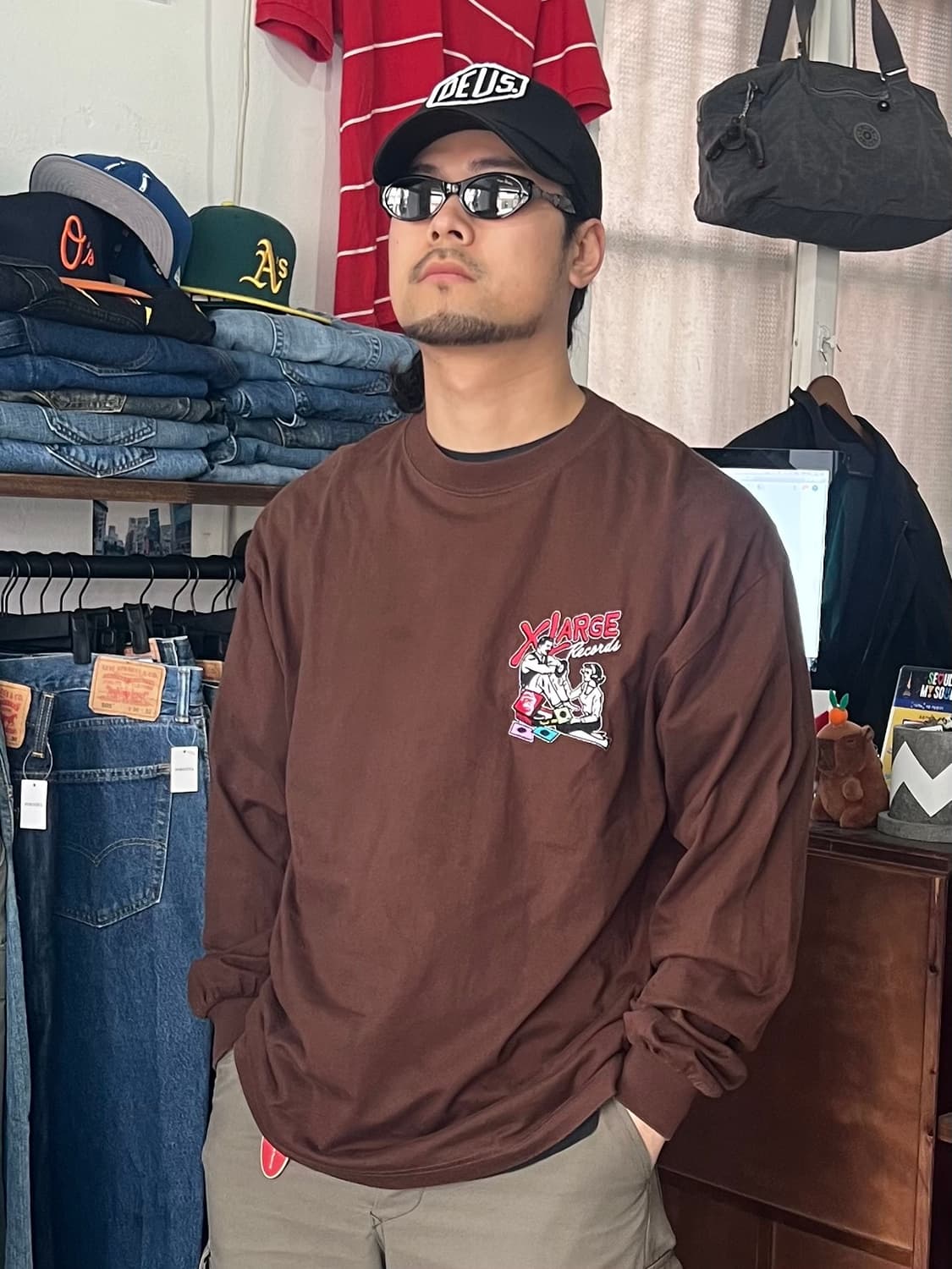 Xlarge 엑스라지 롱슬리브 브라운 XL 상품이미지1