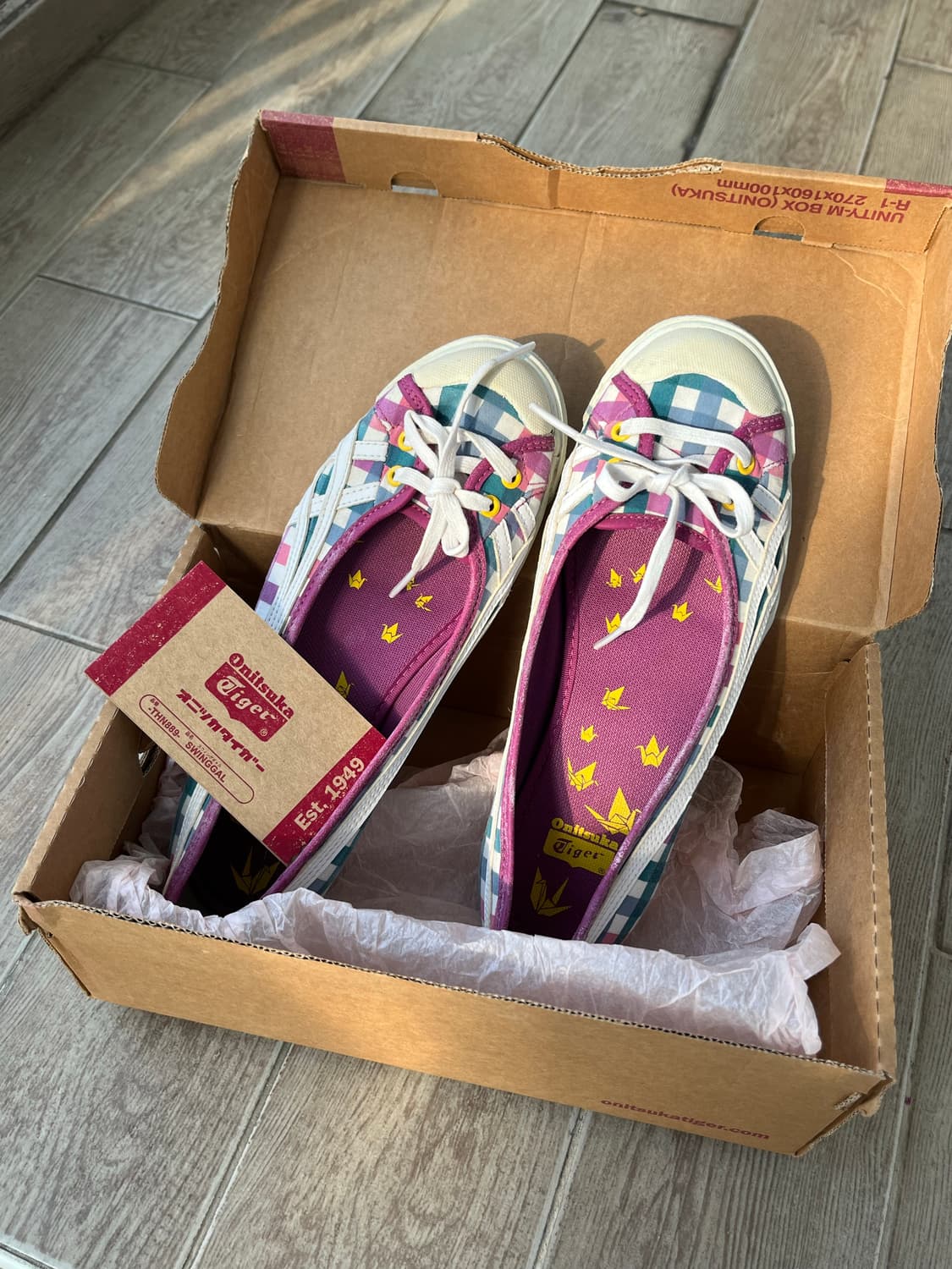 빈티지 오니츠카 타이거 체크무늬 플랫슈즈 상품이미지8